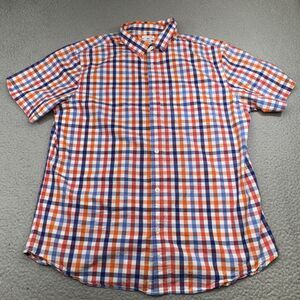 Old Navy Shirt Mens XL Plaid Short Sleeve Slim Fit Classic Button Down Casual